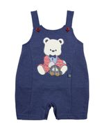 Salopete Bebê Malha Infinity Denim Ursinho
