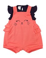 Salopete Bebê Piquet e Cotton Gatinha