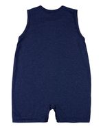 Macacão Bebê Menino Verão Sem Mangas Malha Sand Color Silk Screen Ursinho