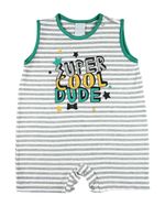 Macacão Bebê Cavado Cotton Listrado Super Cool Dude