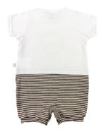 Macacão Bebê Cotton e Malha Listrada Fleece Leão