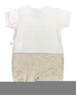 Macacão Bebê Cotton e Malha Listrada Fleece Tigre