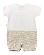 Macacão Bebê Cotton e Malha Listrada Fleece Tigre
