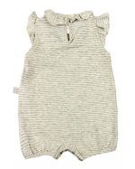 Macacão Bebê Malha Viscose Fleece Listrado Coração