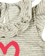Macacão Bebê Malha Viscose Fleece Listrado Coração