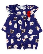 Macacão-Vestido Malha Estampa Digital Gatinhos