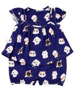 Macacão-Vestido Malha Estampa Digital Gatinhos