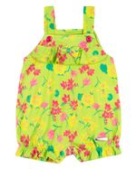 Macacão Bebê Menina Verão Sem Mangas Microfibra Estampada Floral