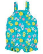 Macacão Bebê Menina Verão Sem Mangas Microfibra Estampada Floral