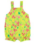 Macacão Bebê Menina Verão Sem Mangas Microfibra Estampada Floral