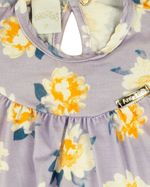 Macacão Bebê Menina Verão Manga Cavada Microfibra Estampada Floral