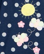 Macacão Bebê Menina Verão Suedine Estampado Manga Cavada Bolinhas