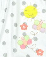Macacão Bebê Menina Verão Suedine Estampado Manga Cavada Bolinhas