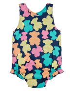 Macacão Body Bebê Menina Verão Suedine Estampado Regata Ursinhos
