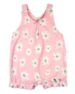Macacão Bebê Menina Verão Suedine Estampado Rosas Manga Regata