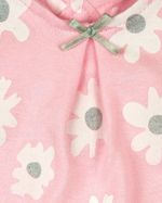 Macacão Bebê Menina Verão Suedine Estampado Rosas Manga Regata