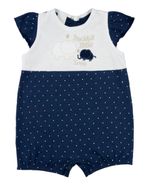 Macacão Bebê Menina Verão Suedine Estampado Poá Elefantinhos