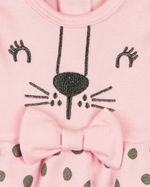 Macacão Bebê Menina Verão Suedine Estampado Poá Brilhante Oncinha