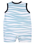 Macacão Bebê Menino Curto Suedine Algodão Estampado Zebra