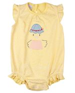 Macacão Bebê Menina Curto Suedine Algodão Estampado Patinha