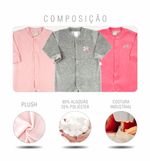 Macacão Bebê Plush Unissex Básico Aberto na Frente