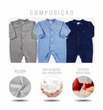 Macacão Bebê Plush Unissex Básico Aberto na Frente