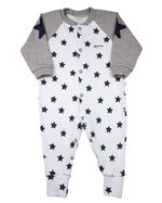 Macacão Bebê Suedine Estampado Estrelas