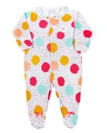 Macacão Bebê Suedine Longo Estampado Bolas