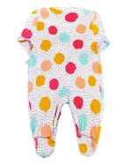 Macacão Bebê Suedine Longo Estampado Bolas