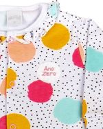 Macacão Bebê Suedine Longo Estampado Bolas