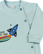Macacão Bebê Suedine Longo Silk Foguete Cute Explorer