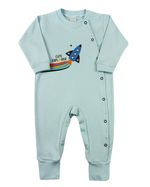 Macacão Bebê Suedine Longo Silk Foguete Cute Explorer