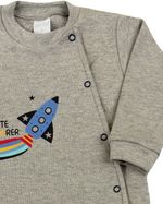 Macacão Bebê Suedine Longo Silk Foguete Cute Explorer
