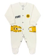 Macacao Bebe Menino Longo Suedine Silk Tigre