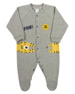 Macacao Bebe Menino Longo Suedine Silk Tigre