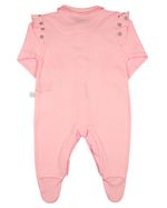 Macacao Bebe Menina Suedine Algodão Manga Longa Comprido Silk Screem Borboletas