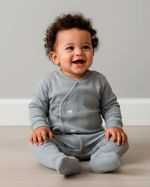 Macacão Bebê Plush Urso com Orelhas Soltas