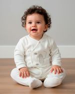 Macacão Bebê Plush Urso com Orelhas Soltas