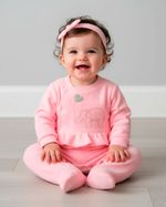 Macacão Plush Bebê Elefantinho com Coração