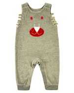Salopete Bebê de Plush Bordado Leãozinho