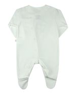 Macacão Bebê Plush Bordado Metalizado Flor com Lacinho