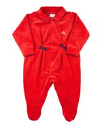 Macacão Bebê Plush Estampado Bolinha com Lacinhos