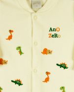 Macacão Bebê Plush Bordados Dinossauros