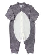 Macacão Bebê Plush Touca Pinguim