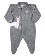 Macacão Bebê Plush Bordado Lhama