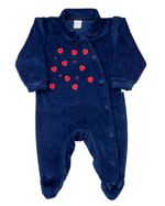 Macacão Bebê Plush com Corações Aplicados