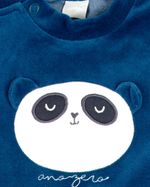 Macacao Bebe Plush Menino Bordado Urso Panda