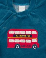Macacao Bebe Plush Menino Bordado Ônibus
