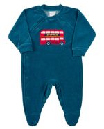 Macacao Bebe Plush Menino Bordado Ônibus