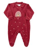 Macacao Bebe Plush Menina Bordado Arco Íris